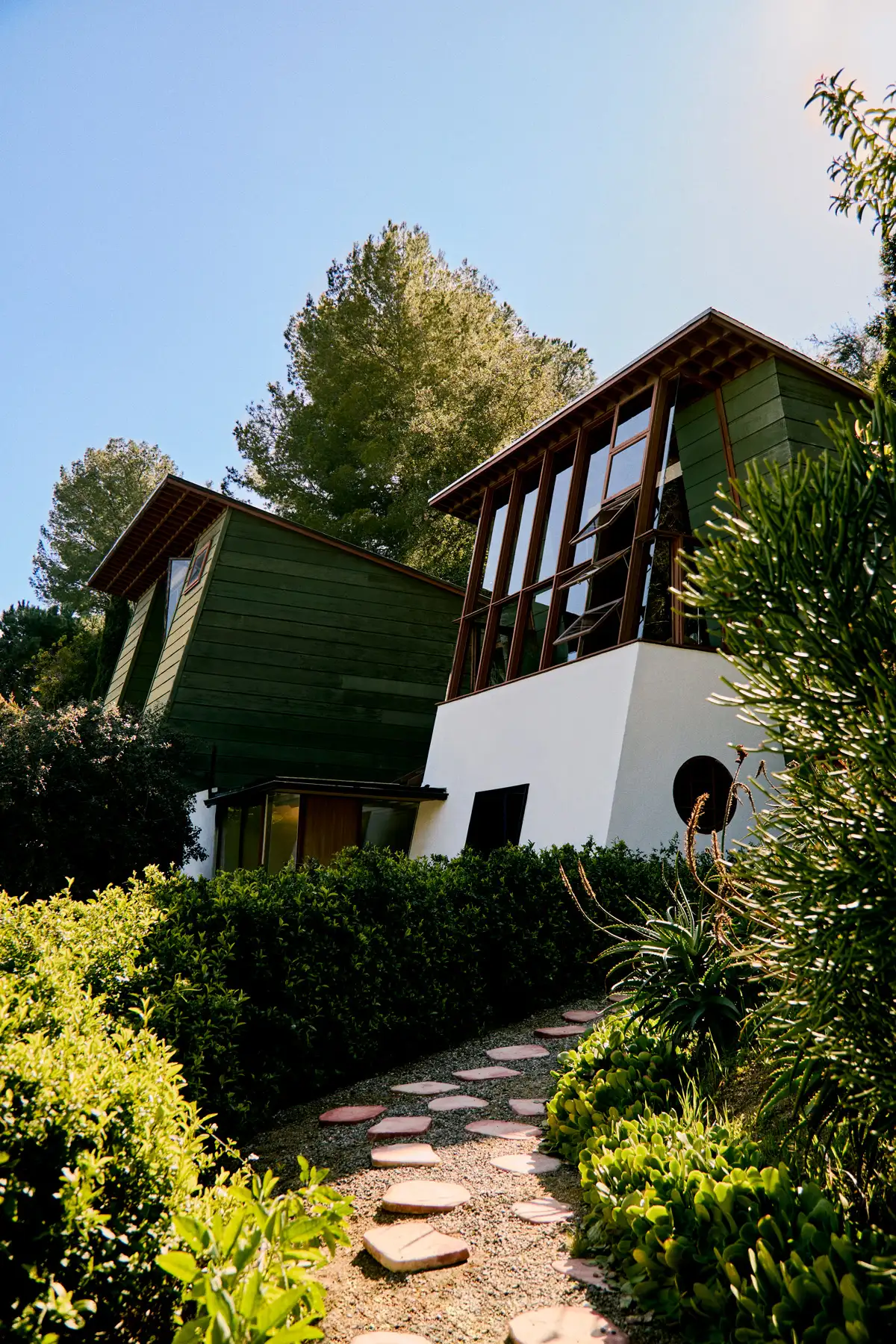 The home set into the hillside